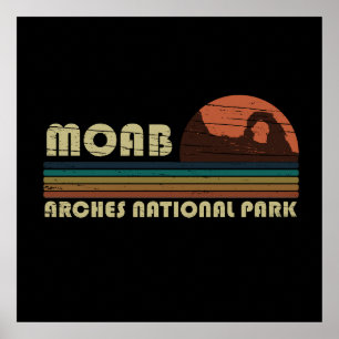 Vintage solnedgång Moab Utah - Arches National Par Poster