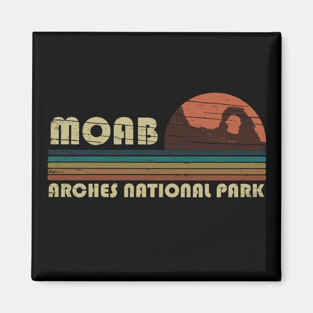 Vintage solnedgång Moab Utah - Arches nationalpark Magnet (Framsidan)