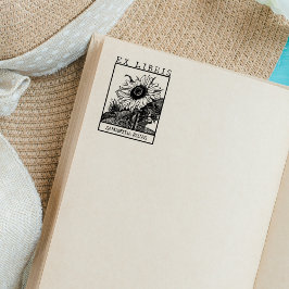 Vintage Solros Bok Ex Libris Stämpel