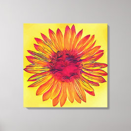 Vintage Solros Canvastryck