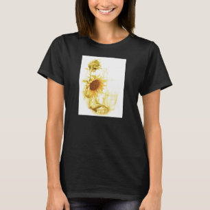 Vintage Solros i ljus T-shirt
