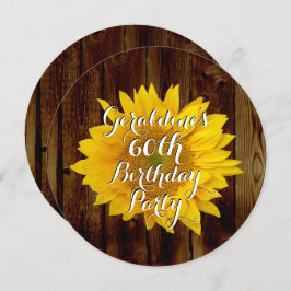 Vintage Solros Land Födelsedagsfest Inbjudningar