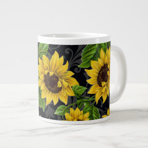 Vintage solros mönster jumbo mugg