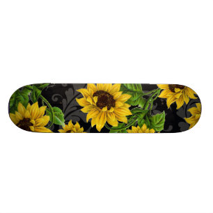 Vintage solros mönster mini skateboard bräda 18,5 cm