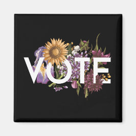 Vintage SolrosBlommigt Elegant Feminine Go Vote Magnet