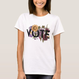 Vintage SolrosBlommigt Elegant Feminine Go Vote T Shirt