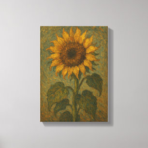 Vintage Solrosmur Art - Rustiskt botaniskt hem Canvastryck