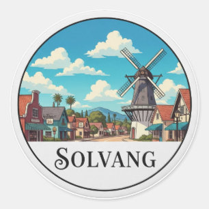 Vintage Solvang Kalifornien Runt Klistermärke