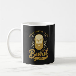 Vintage som behöver hår med skägg så här citat kaffemugg