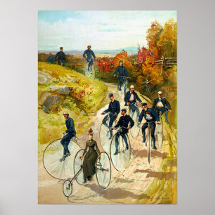 Vintage som cyklar affischtrycket poster