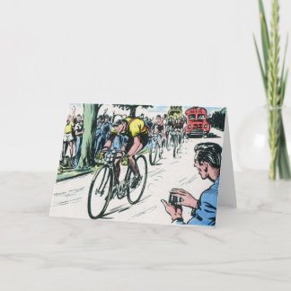Vintage som cyklar trycket kort