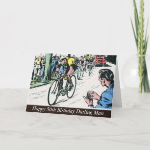 Vintage som cyklar trycket kort