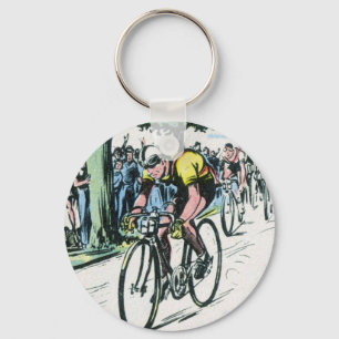 Vintage som cyklar trycket nyckelring