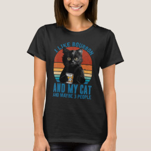 Vintage som jag gillar Bourbon min katt och kanske T Shirt