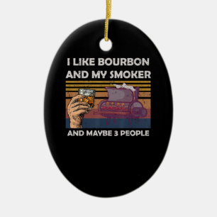 Vintage som jag tycker om Bourbon Mina rökare 3-gå Julgransprydnad Keramik