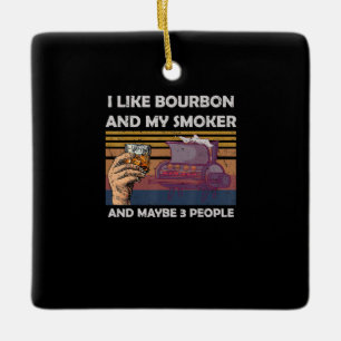 Vintage som jag tycker om Bourbon Mina rökare 3-gå Julgransprydnad Keramik