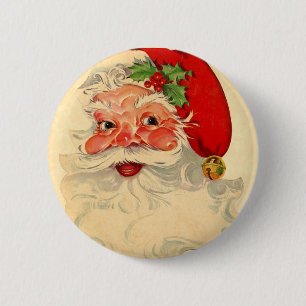 Vintage som ler objektet för gåva för Santa Knapp