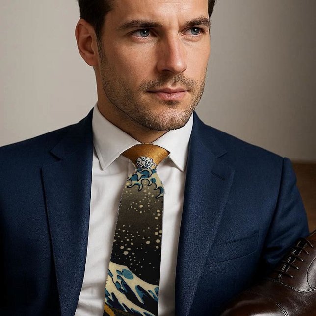 Vintage som målar den Underbara vågjapanska konstn Slips (Vintage Painting The Great Wave Japanese Artist Neck Tie)