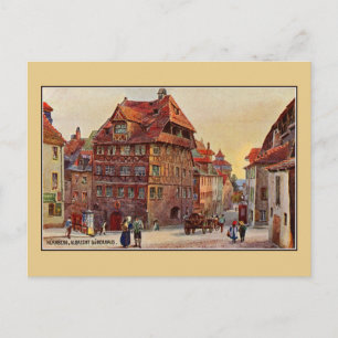Vintage som målar Nürnberg Albrecht Dürer huskonst Vykort