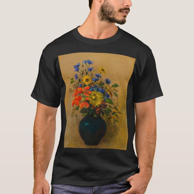 Vintage som målar Wildblommor T Shirt (Framsida)