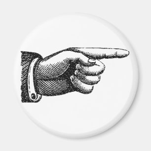 vintage som pekar fingermagneten, inflyttningsfest magnet