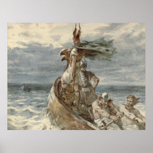 Vintage som plundrar Vikings att måla (1873) Poster