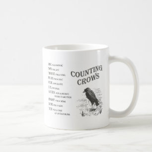 Vintage som räknar kråkarimkoppen kaffemugg