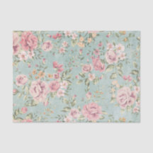 Vintage som segrare shabby chic blek blå blommigt 