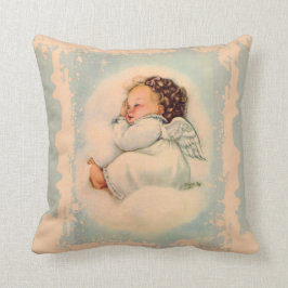 Vintage som sovar babyskyddsängel kudde