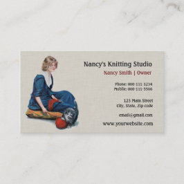 Vintage som sticker mallen för | Knittersvisitkort Visitkort