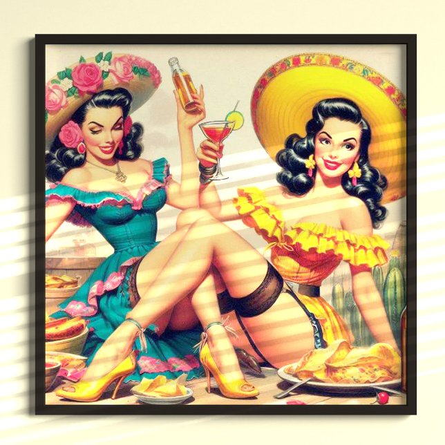Vintage Sombrero Girls Poster (Skapare uppladdad)