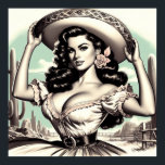 Vintage Sombrero Pin-up Poster<br><div class="desc">Vintage Sombrero Pin-up</div>