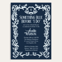 Vintage Something Blue Blommig Bröllopsdusch