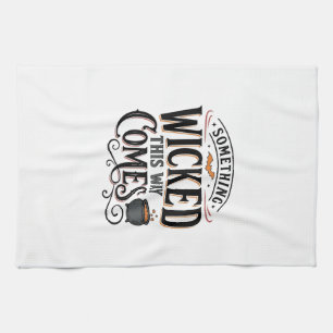 Vintage Something Wicked Halloween-tröja Design_1 Kökshandduk