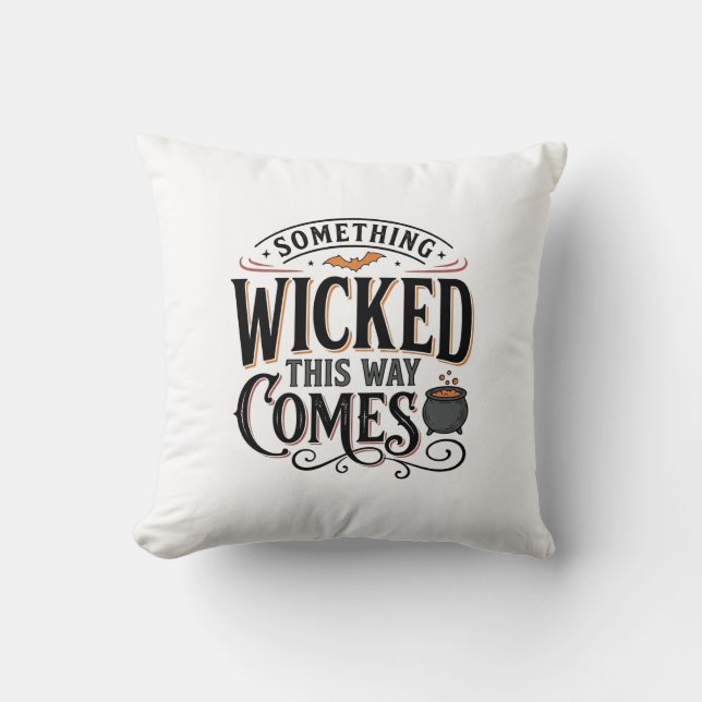 Vintage Something Wicked Halloween-tröja Design_1 Kudde (Framsida)