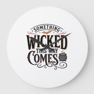 Vintage Something Wicked Halloween-tröja Design_1 Stor Klocka