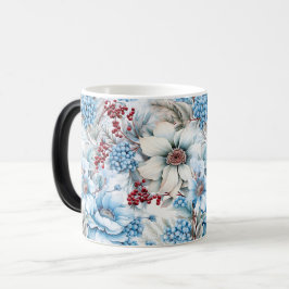 Vintage Sömlös Blommigt Flower Mönster Magisk Mugg