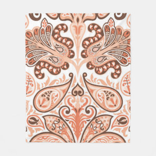 Vintage sömlös färglös mönster i paisley stil fleecefilt
