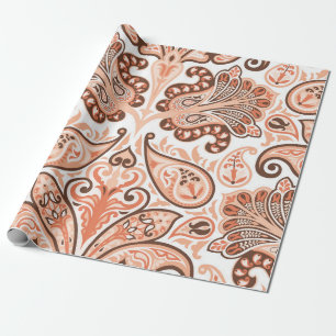 Vintage sömlös färglös mönster i paisley stil presentpapper