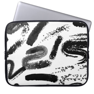 Vintage sömlös, handmålad vattenfärgstorr pensel laptop fodral