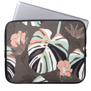 Vintage Sömlös mönster. Contemporary tropiska fl Laptop Fodral