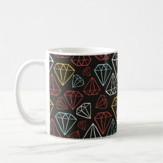 vintage sömlös mönster, inslag med diamantdesign kaffemugg