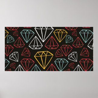 vintage sömlös mönster, inslag med diamantdesign poster