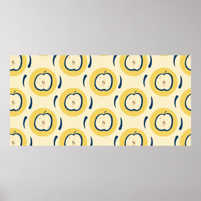 Vintage sömlös mönster med äpple.  poster (Framsidan)