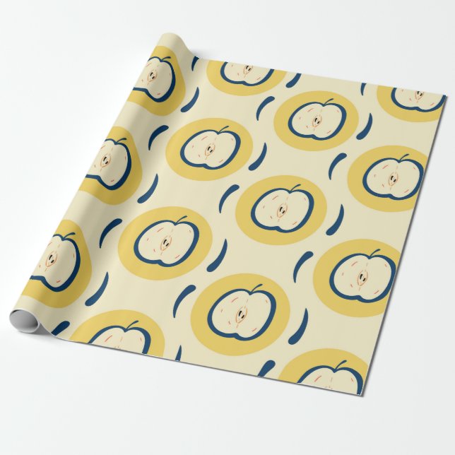 Vintage sömlös mönster med äpple.  presentpapper (Utrullad)