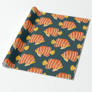 Vintage sömlös mönster med fisk. Kreativets utform Presentpapper