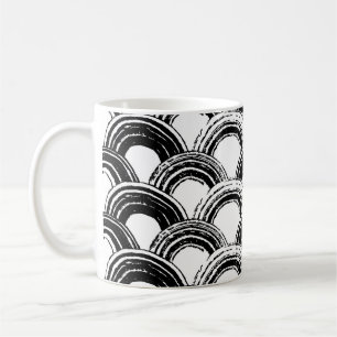 Vintage sömlös mönster med torr penselpil kaffemugg