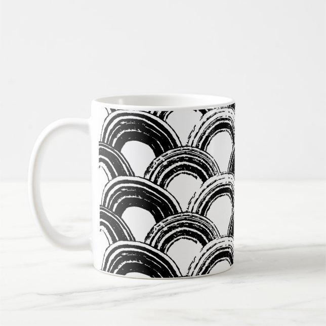 Vintage sömlös mönster med torr penselpil kaffemugg (Vänster)