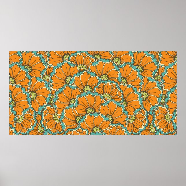 vintage sömlös östra mönster poster (Framsidan)