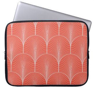 Vintage sömlös röd och grått art deco tapet p laptop fodral